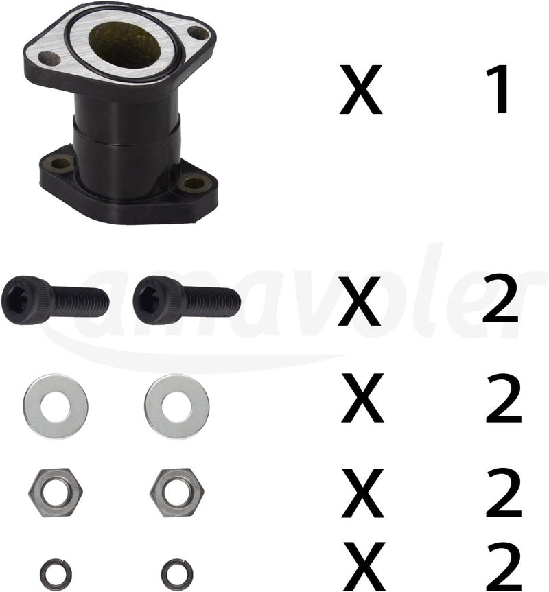 amavoler Carburetor Intake Manifold Boot with Screw Kit Aftermarket Replacement Parts Fit for Yamaha Kodiak 400 1993-1998 Moto 4 YFM350ER 1987-1995 Big Bear 350 1987-1998. - Image 3